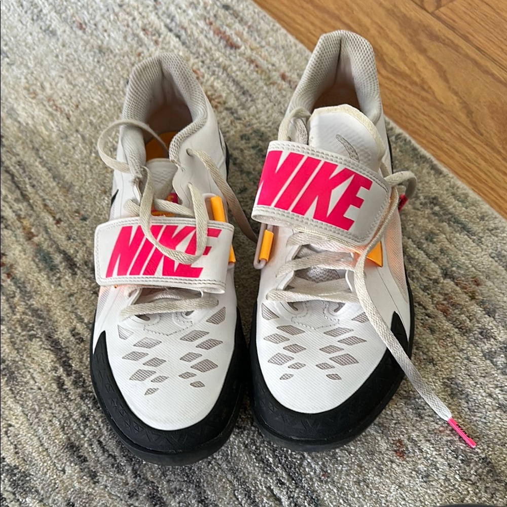 Nike Track and Field White and Pink Athletic Shoes